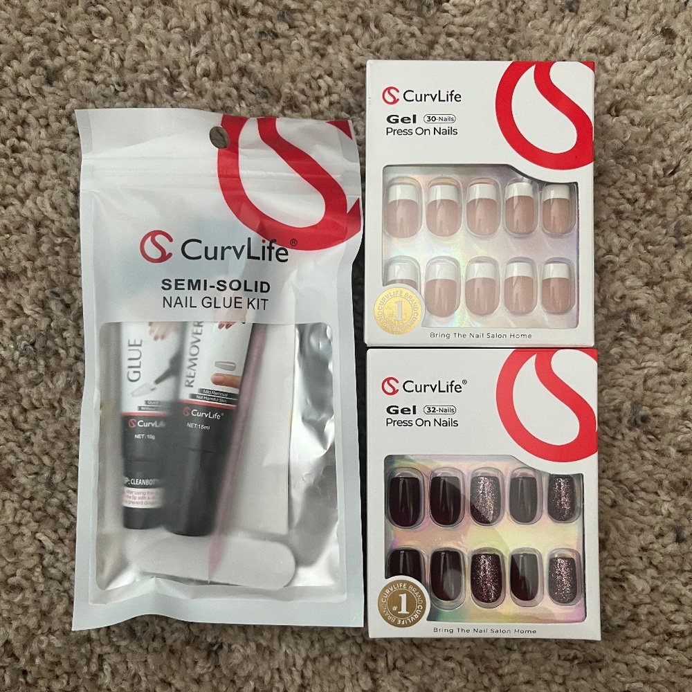 Curvelife glue kit and x2 sets of nails